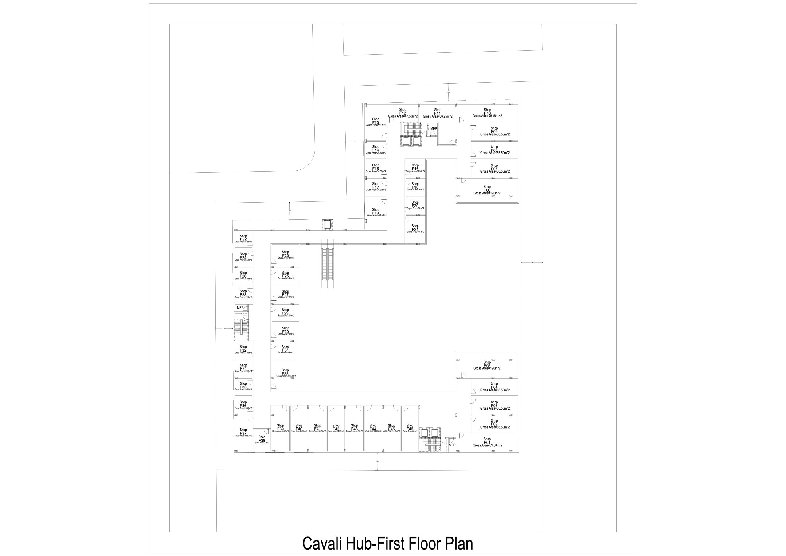 cavali hub first floor plan gross